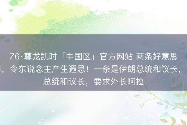 Z6·尊龙凯时「中国区」官方网站 两条好意思以伊谗谄音问，令东说念主产生遐思！一条是伊朗总统和议长，要求外长阿拉