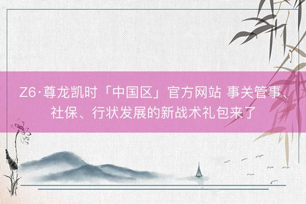 Z6·尊龙凯时「中国区」官方网站 事关管事、社保、行状发展的新战术礼包来了