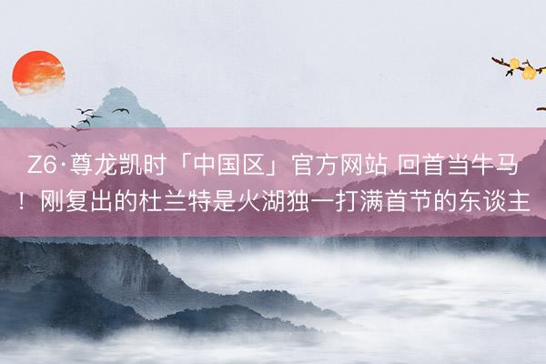 Z6·尊龙凯时「中国区」官方网站 回首当牛马！刚复出的杜兰特是火湖独一打满首节的东谈主