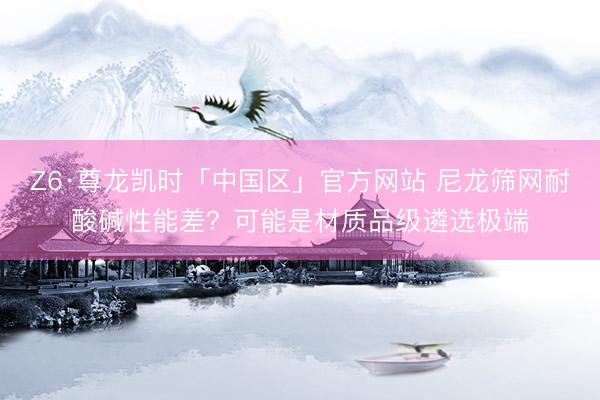 Z6·尊龙凯时「中国区」官方网站 尼龙筛网耐酸碱性能差？可能是材质品级遴选极端
