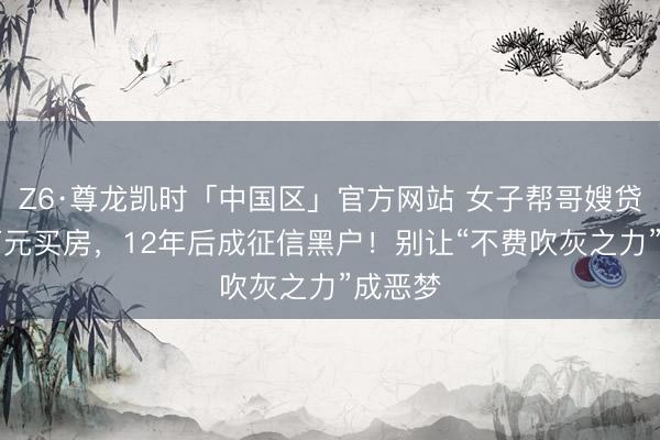 Z6·尊龙凯时「中国区」官方网站 女子帮哥嫂贷款23万元买房，12年后成征信黑户！别让“不费吹灰之力”成恶梦