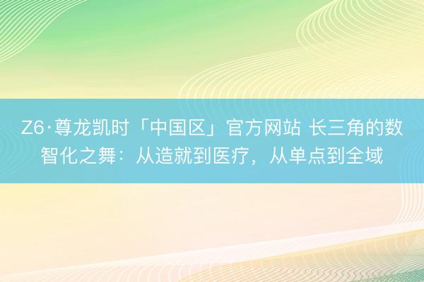 Z6·尊龙凯时「中国区」官方网站 长三角的数智化之舞：从造就到医疗，从单点到全域