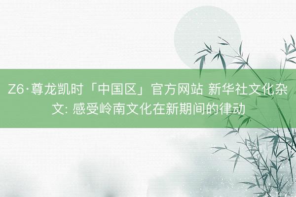 Z6·尊龙凯时「中国区」官方网站 新华社文化杂文: 感受岭南文化在新期间的律动