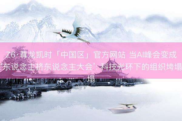 Z6·尊龙凯时「中国区」官方网站 当AI峰会变成‘东说念主挤东说念主大会’: 科技光环下的组织垮塌