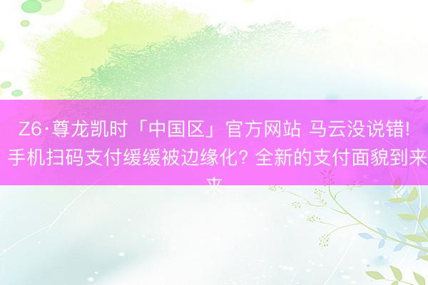 Z6·尊龙凯时「中国区」官方网站 马云没说错! 手机扫码支付缓缓被边缘化? 全新的支付面貌到来