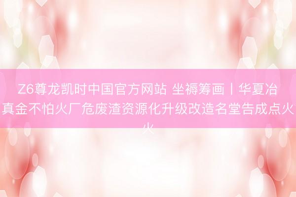 Z6尊龙凯时中国官方网站 坐褥筹画丨华夏冶真金不怕火厂危废渣资源化升级改造名堂告成点火