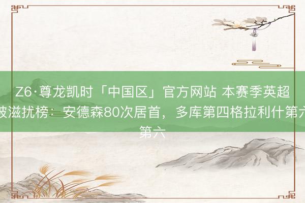 Z6·尊龙凯时「中国区」官方网站 本赛季英超被滋扰榜:安德森80次居首,多库第四