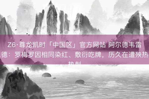Z6·尊龙凯时「中国区」官方网站 阿尔德韦雷尔德：罗梅罗因相同染红、敷衍吃牌，历久在遭殃热刺