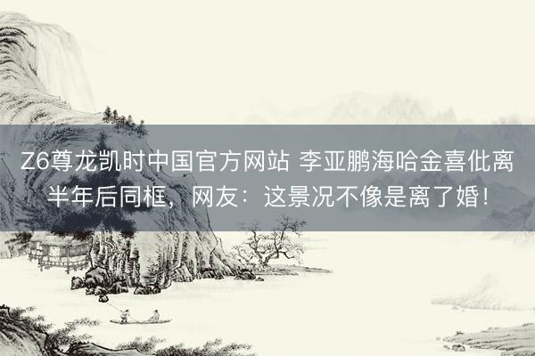 Z6尊龙凯时中国官方网站 李亚鹏海哈金喜仳离半年后同框,网友:这景况不像是离了婚!