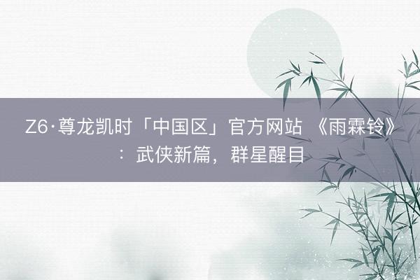 Z6·尊龙凯时「中国区」官方网站 《雨霖铃》：武侠新篇，群星醒目