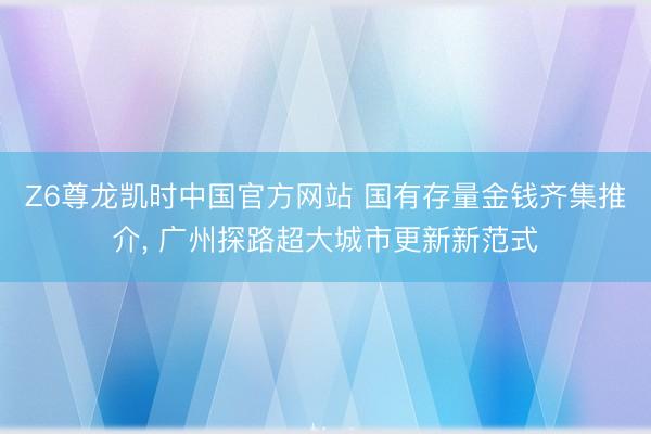 Z6尊龙凯时中国官方网站 国有存量金钱齐集推介， 广州探路超大城市更新新范式