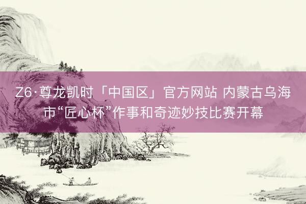 Z6·尊龙凯时「中国区」官方网站 内蒙古乌海市“匠心杯”作事和奇迹妙技比赛开幕