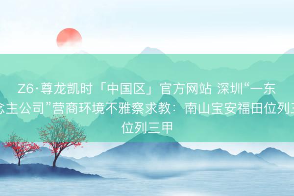 Z6·尊龙凯时「中国区」官方网站 深圳“一东说念主公司”营商环境不雅察求教:南山宝安福田位列三甲