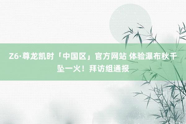 Z6·尊龙凯时「中国区」官方网站 体验瀑布秋千坠一火！拜访组通报