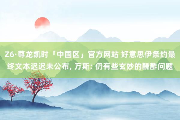 Z6·尊龙凯时「中国区」官方网站 好意思伊条约最终文本迟迟未公布， 万斯: 仍有些玄妙的酬酢问题